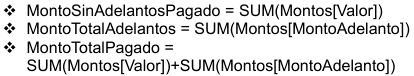 Medidas para sacar los montos pagados
